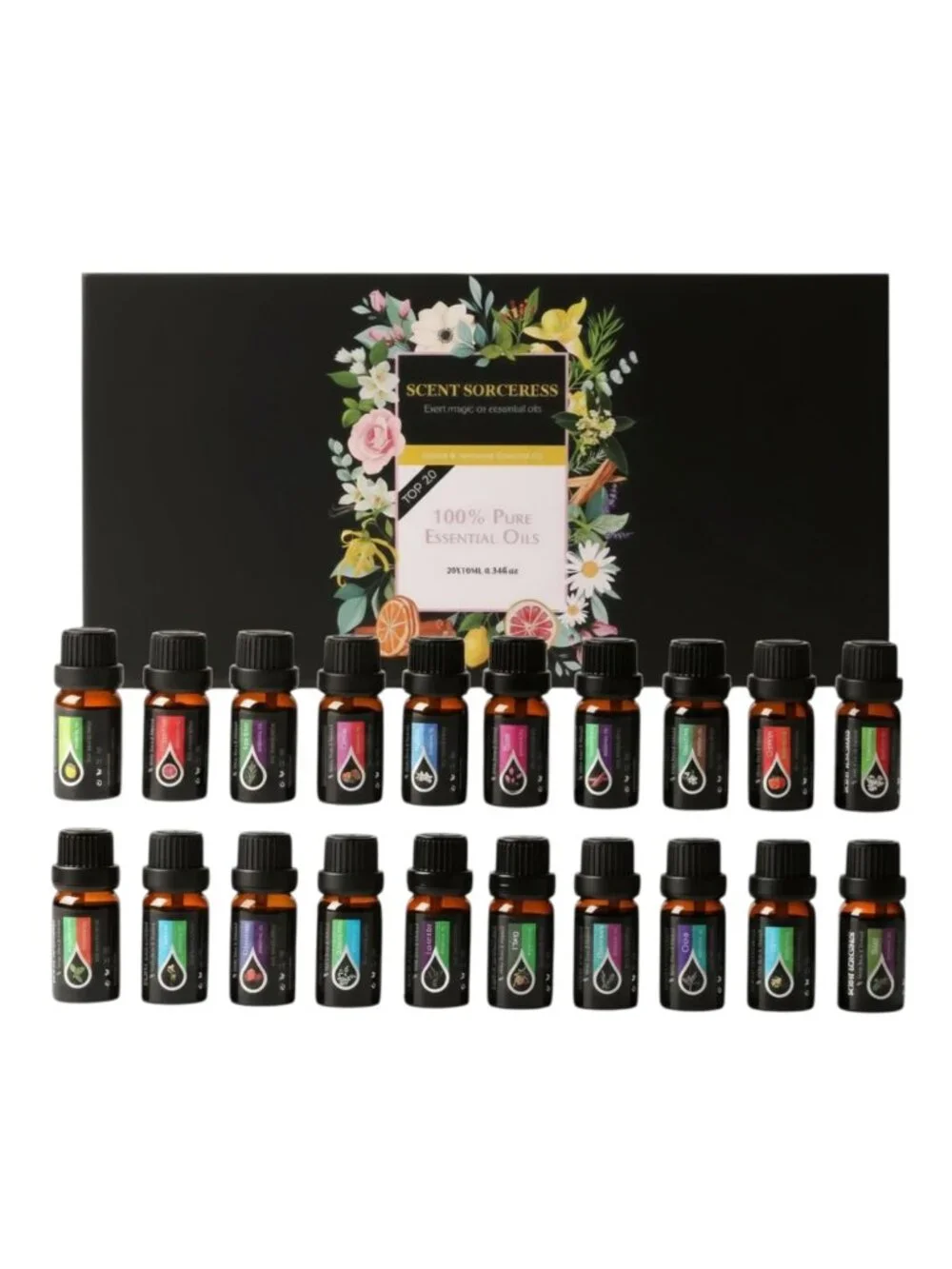 Scent Sorceress Top Essential Oils Set and Blends Top 20/10ml bottles